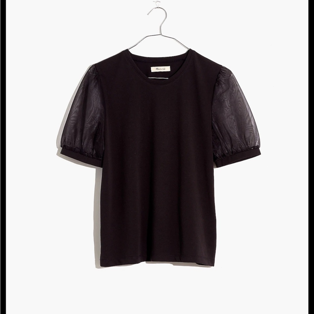 Madewell Women's Sheer-Sleeve Knit Top